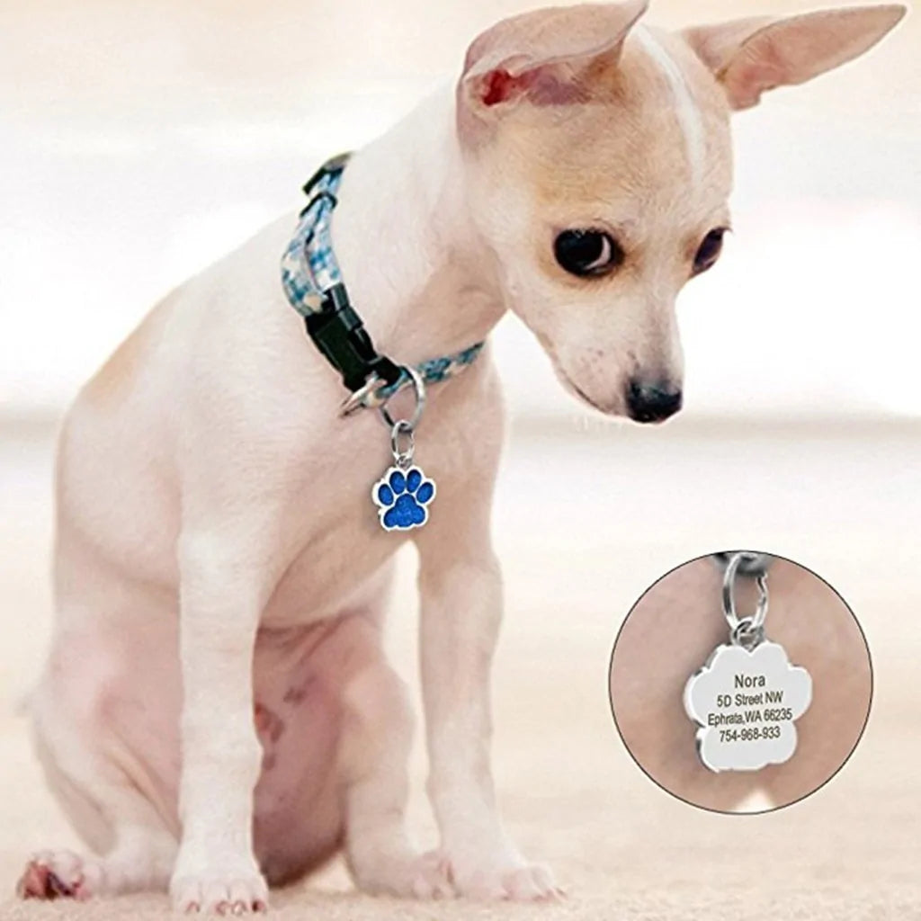 Mini Shine Paw Pet ID Tags