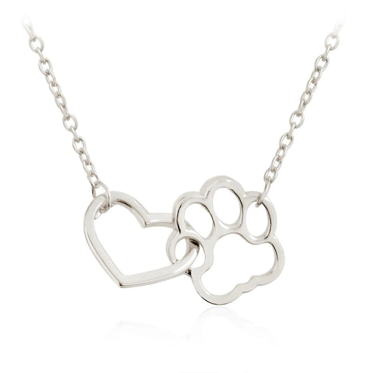 Hollow Pet Paw Footprint Necklaces