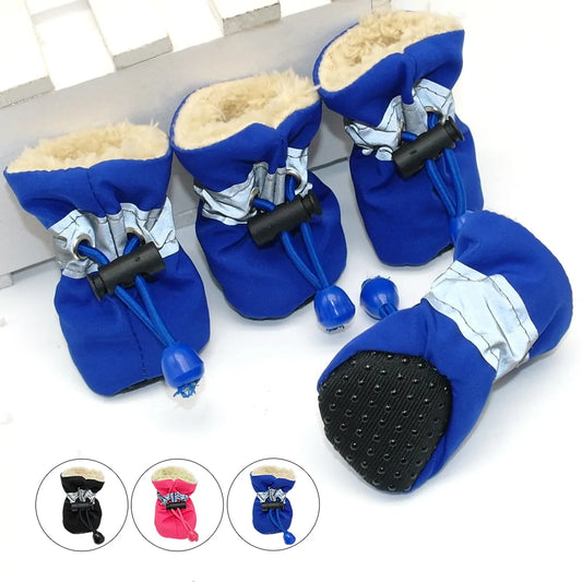 4 Pieces Waterproof Winter Pet Dog Shoes