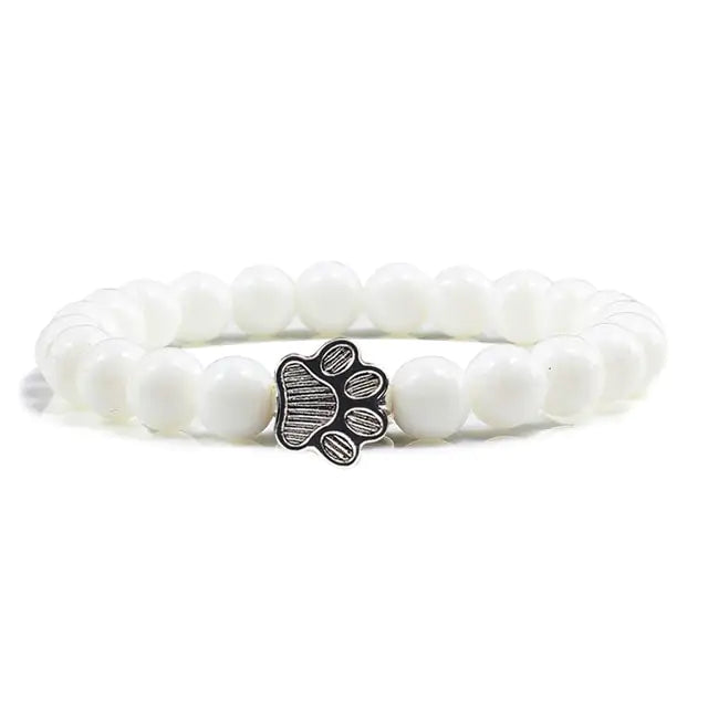 Stone Paw Print Charm Bracelet